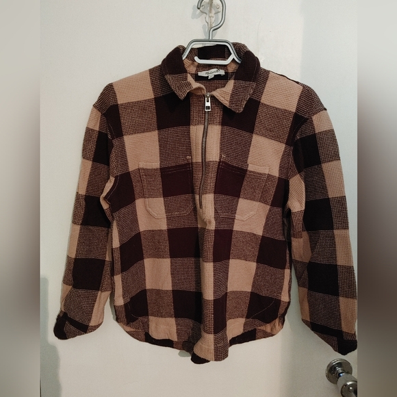 Madewell Waffle Half-Zip Popover Shirt Sz.XS Brown - Picture 3 of 6
